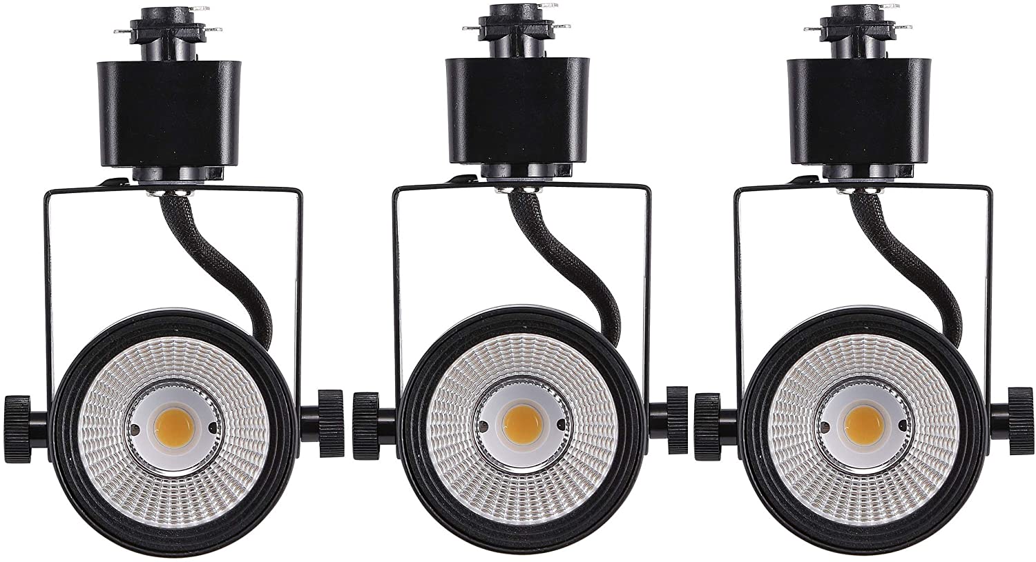 3-Pack 8W dimmable LED Track Light Head,CRI 90+ Day Light 5000K, Adjustable Tilt Angle Track Lighting Fixture,40° Angle for Accent Retail, Halo Type, Black Finish