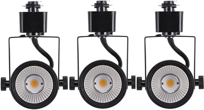 3-Pack 8W dimmable LED Track Light Head,CRI 90+ Day Light 5000K, Adjustable Tilt Angle Track Lighting Fixture,40° Angle for Accent Retail, Halo Type, Black Finish