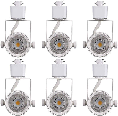 Track Light Head, Dimmable LED, Adjustable Tilt Angle, Warm white (3000K), 120V/8W/580lm, White Finish