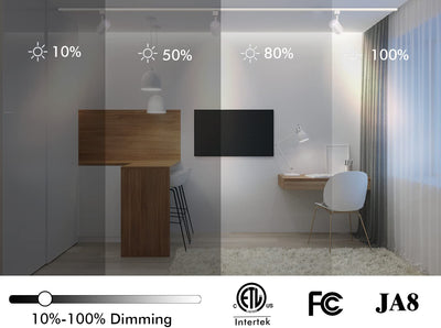 LED Track Lighting Heads,3000K/4000K/5000K Selectable,Dimmable 8W,CRI90+ True Color Rendering Adjustable Tilt Angle Track Light,White,Halo Type,Pack of 6