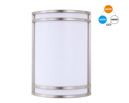 LED Wall Sconce, 3000K/4000K/5000K Selectable 3CCT, Wall Mount Light Fixtures, 15W 120V Dimmable CRI 90+ LED Wall Light, Brushed Nickel