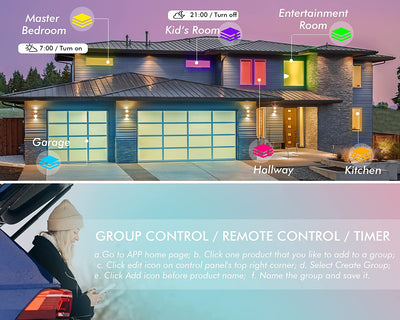 12 Inch LED Smart Flush Mount Ceiling Light, 20W 1200lm, RGBCCT, ORB